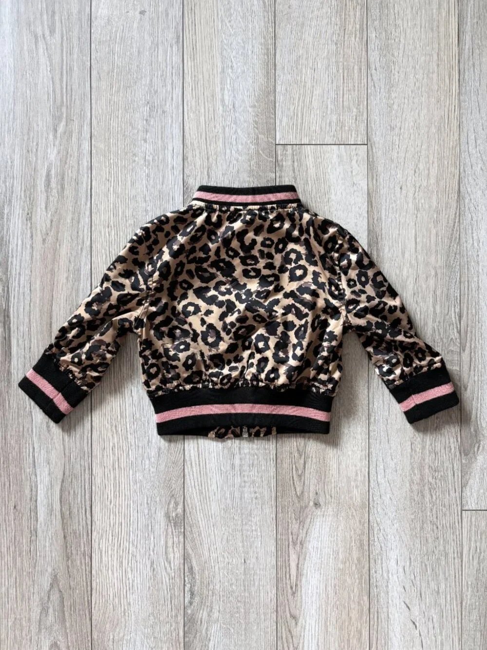 Urban Republic Toddler Girls Leopard Sateen Bomber Jacket Baddie Kid Size 12M